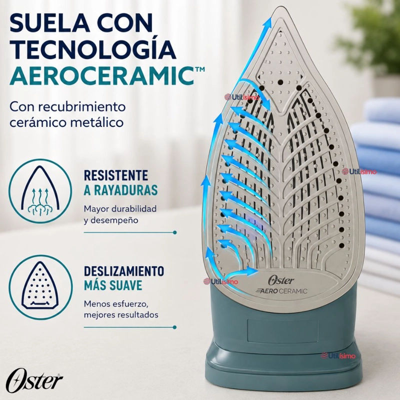 PLANCHA DE VAPOR OSTER®, AEROGLIDE S7000, VERDE CLARO, GCSTAC7001 - 5