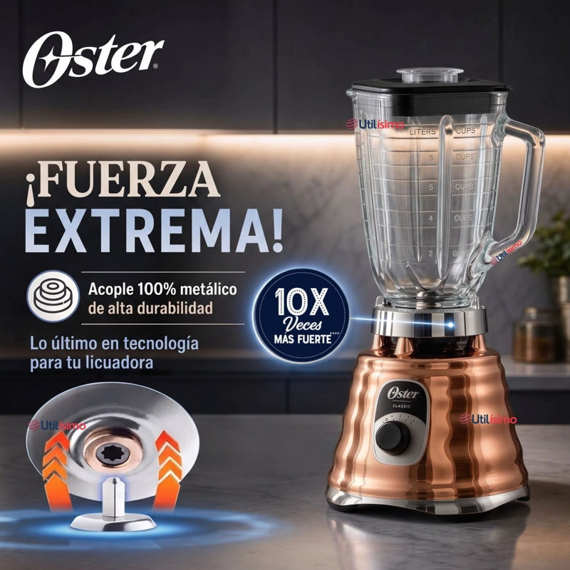 LICUADORA CLASICA OSTER® COBRE CON PERILLA ERGONOMICA DE 3 VELOCIDADES BLST4128 - 7