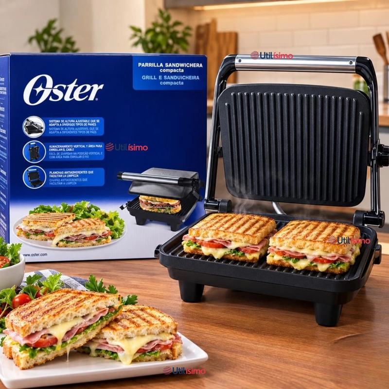 PLANCHA PANINI OSTER® ANTIADHERENTE COMPACTA CKSTPA2880 - 1