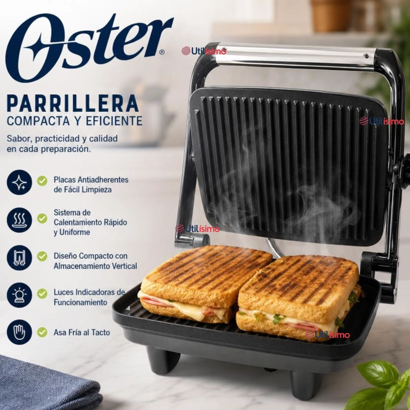 PLANCHA PANINI OSTER® ANTIADHERENTE COMPACTA CKSTPA2880 - 3