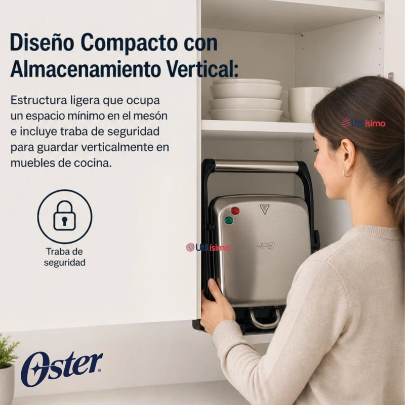 PLANCHA PANINI OSTER® ANTIADHERENTE COMPACTA CKSTPA2880 - 6