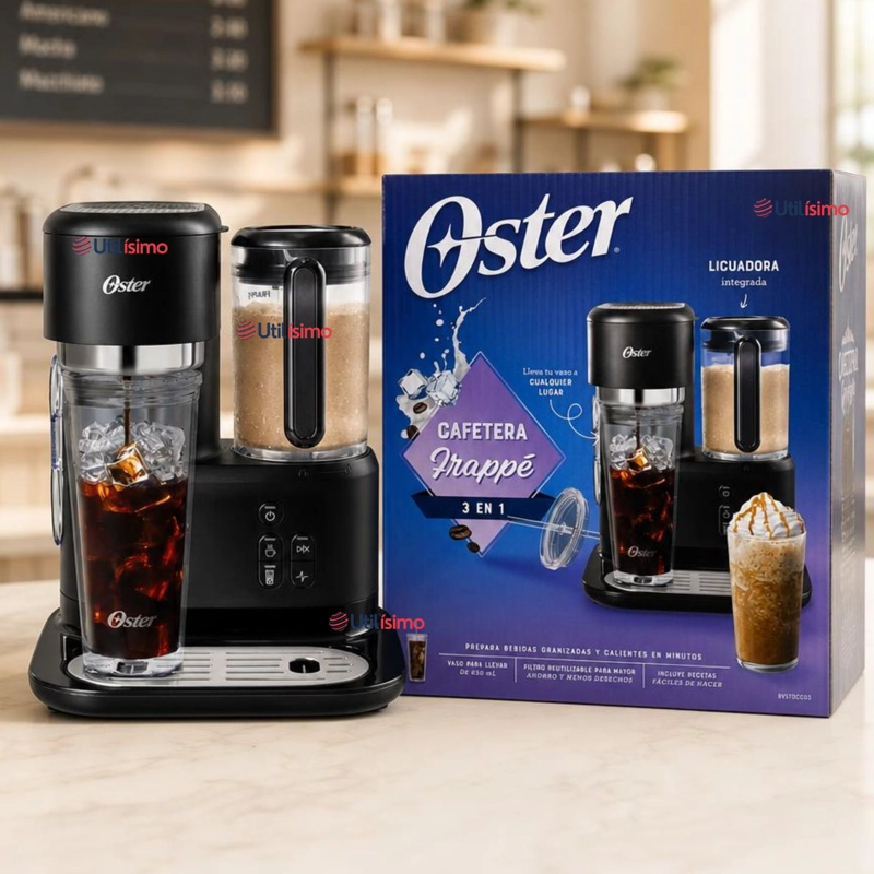 CAFETERA PARA FRAPPE OSTER® CON LICUADORA CON 3 FUNCIONALIDADES, NEGRA, BVSTDC03B - 1