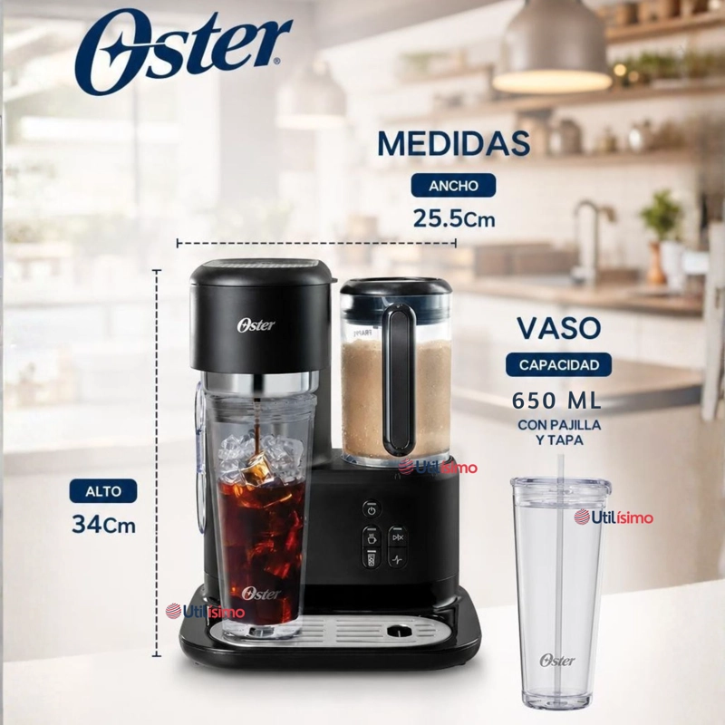 CAFETERA PARA FRAPPE OSTER® CON LICUADORA CON 3 FUNCIONALIDADES, NEGRA, BVSTDC03B - 2