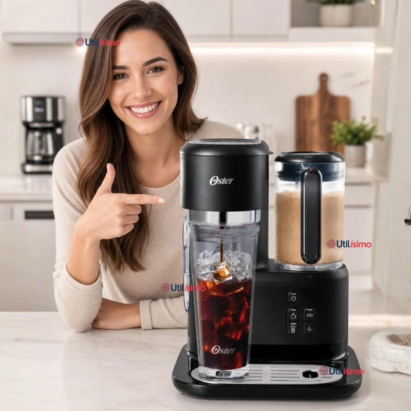 CAFETERA PARA FRAPPE OSTER® CON LICUADORA CON 3 FUNCIONALIDADES, NEGRA, BVSTDC03B - 1