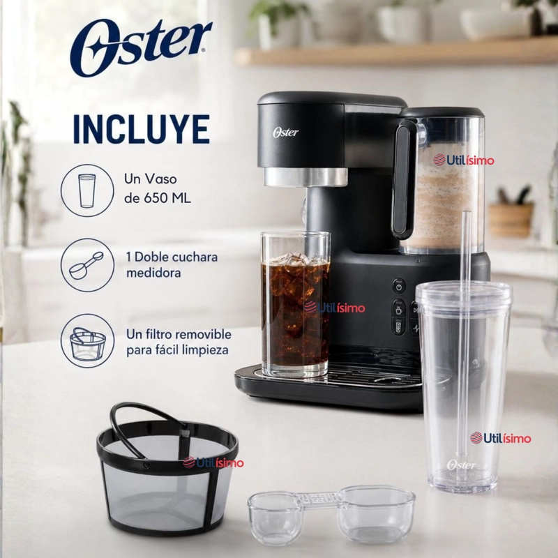 CAFETERA PARA FRAPPE OSTER® CON LICUADORA CON 3 FUNCIONALIDADES, NEGRA, BVSTDC03B - 3