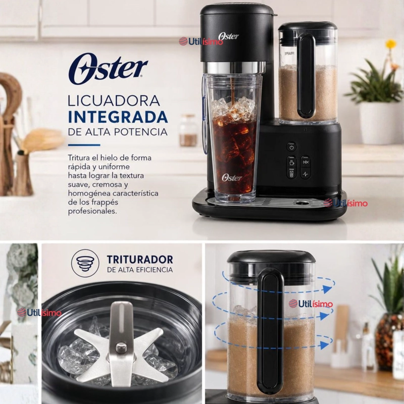 CAFETERA PARA FRAPPE OSTER® CON LICUADORA CON 3 FUNCIONALIDADES, NEGRA, BVSTDC03B - 5