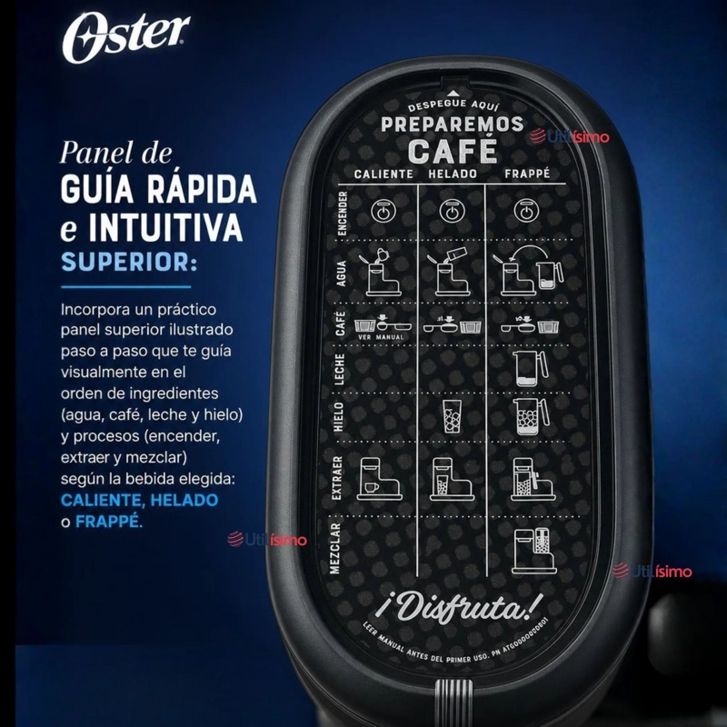 CAFETERA PARA FRAPPE OSTER® CON LICUADORA CON 3 FUNCIONALIDADES, NEGRA, BVSTDC03B - 7