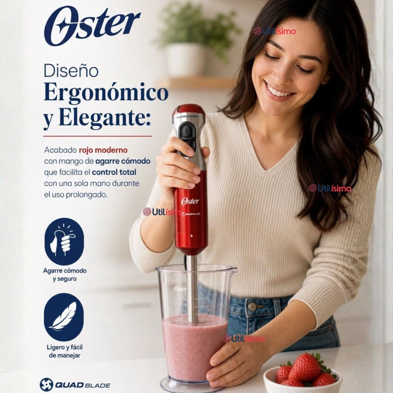 BATIDORA DE INMERSION OSTER® CON CUCHILLA QUAD FPSTHB5102R - 4