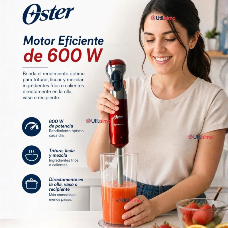 BATIDORA DE INMERSION OSTER® CON CUCHILLA QUAD FPSTHB5102R - 5