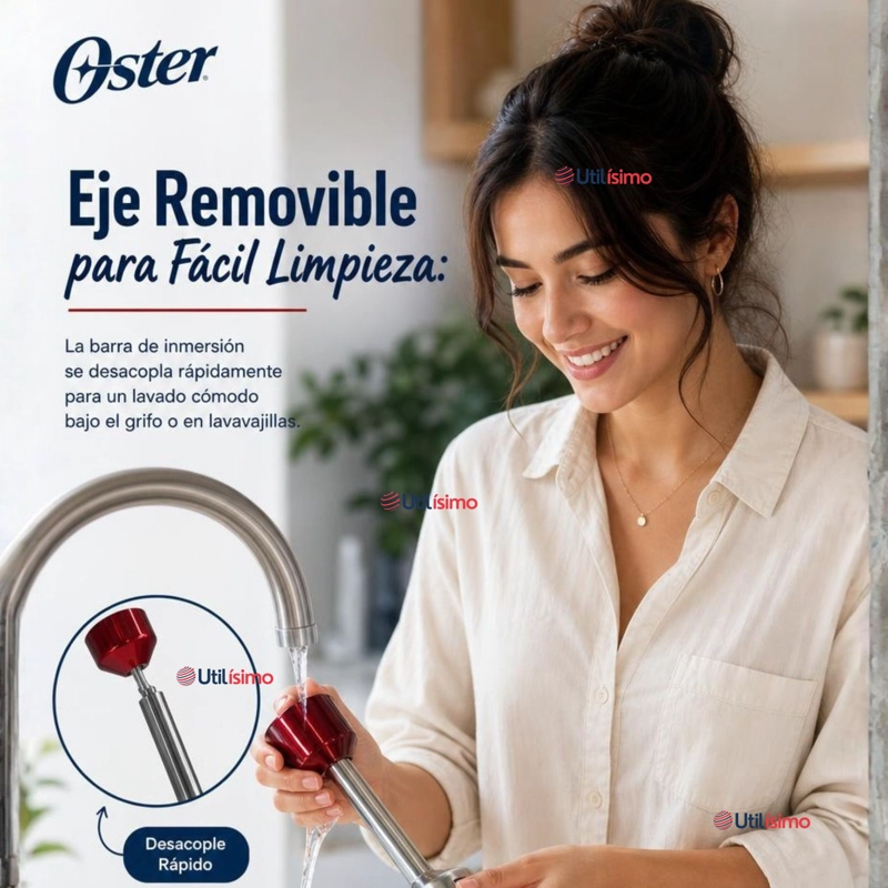 BATIDORA DE INMERSION OSTER® CON CUCHILLA QUAD FPSTHB5102R - 9