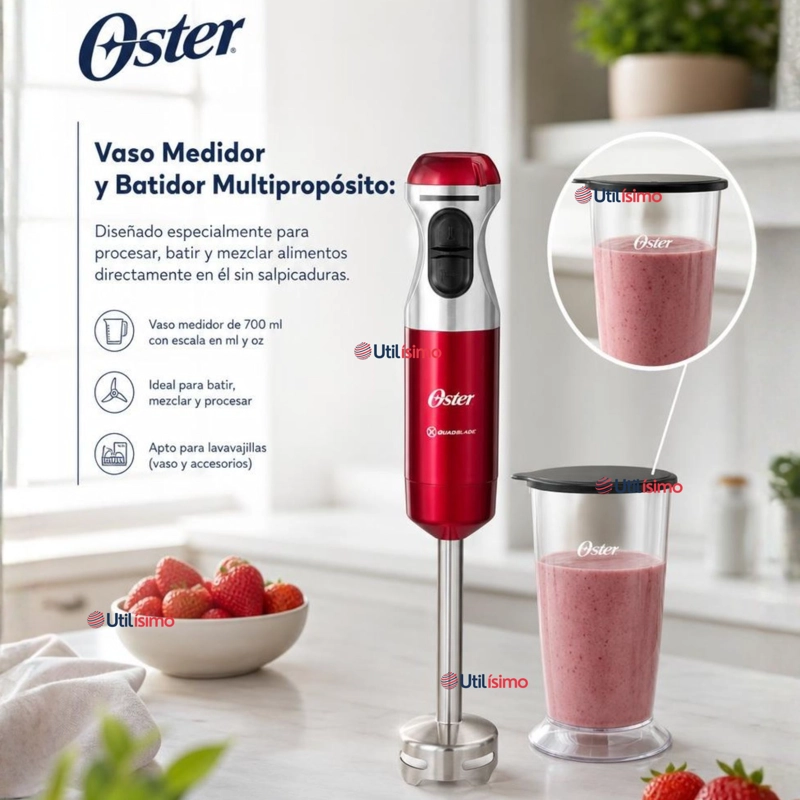 BATIDORA DE INMERSION OSTER® CON CUCHILLA QUAD FPSTHB5102R - 8
