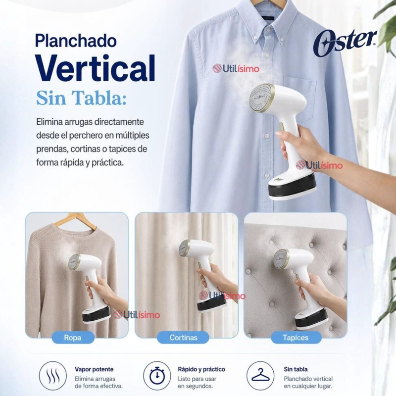 PLANCHA VAPORIZADOR DE PRENDAS DE MANO PLEGABLE OSTER GCSTFS200 - 7