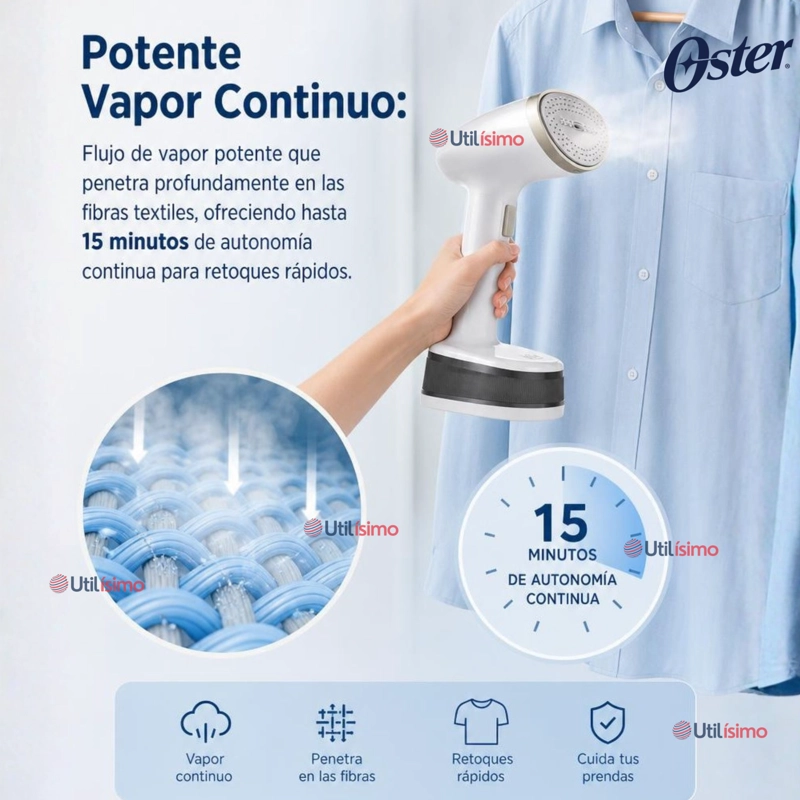 PLANCHA VAPORIZADOR DE PRENDAS DE MANO PLEGABLE OSTER GCSTFS200 - 8