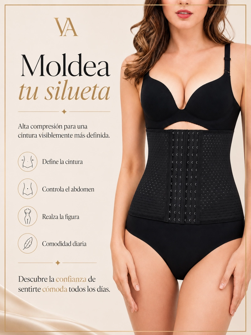 FAJA MUJER VICALLY FASHION CINTURA DE AVISPA, CONTROL DE ABDOMEN REDUCTORA - 6