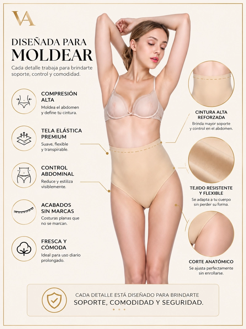CALZÓN FAJA MUJER VICALLY FASHION REDUCTORA CONTROL ABDOMINAL - 7