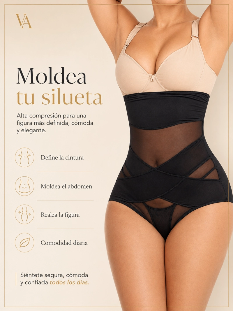 FAJA MUJER VICALLY FASHION CRUZADA REDUCTORA DE ABDOMEN Y CINTURA - 3