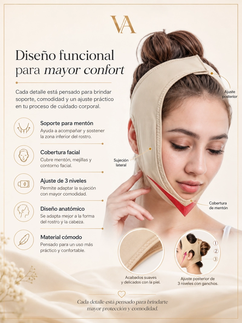 MENTONERA FAJA REDUCTORA UNISEX VICALLY FASHION MENTONERA ANTI ARRUGA PAPADA CACHETE MEJILLA - 6