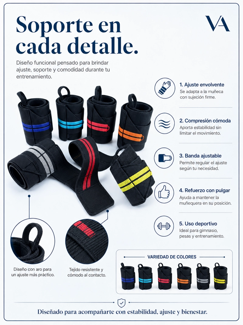 MUÑEQUERA VICALLY FASHION PAR ELASTICA AJUSTABLE - 3