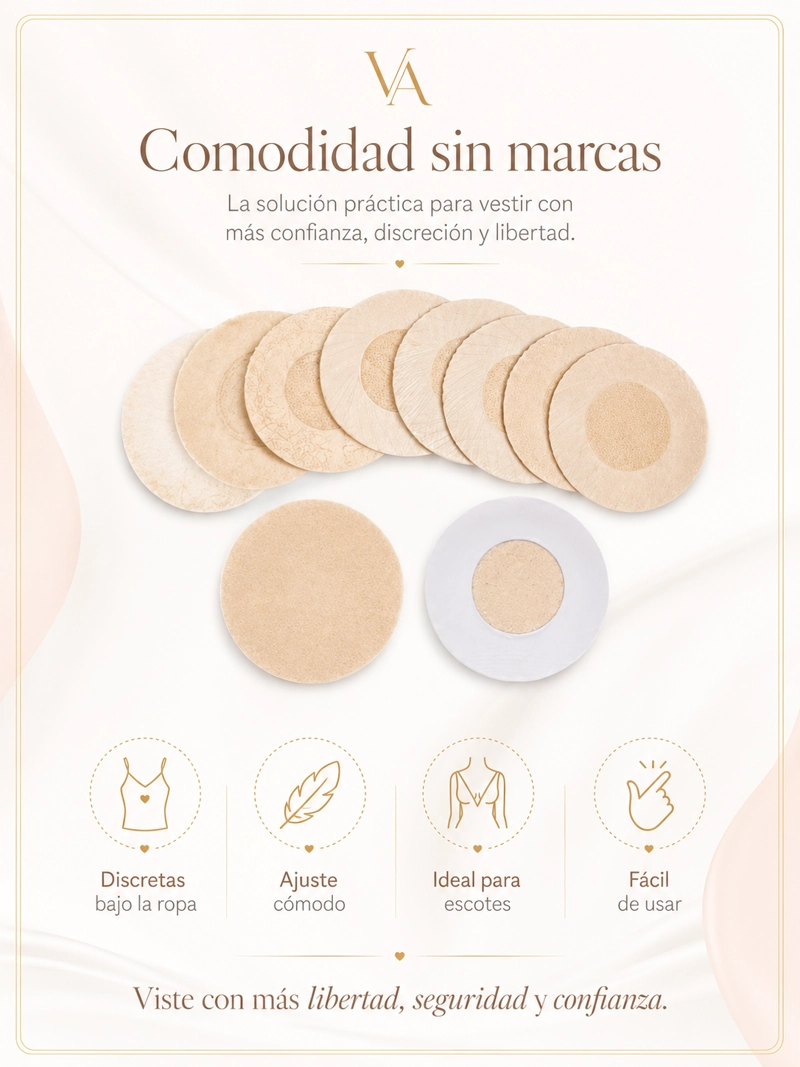 10 PEZONERAS PARCHES CUBRE PEZÓN ADHESIVAS TAPAS INVISIBLES - 2