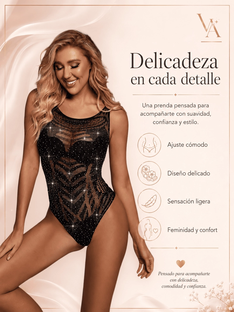 BODY MUJER VICALLY FASHION TRANSPARENTE NEGRO - 7