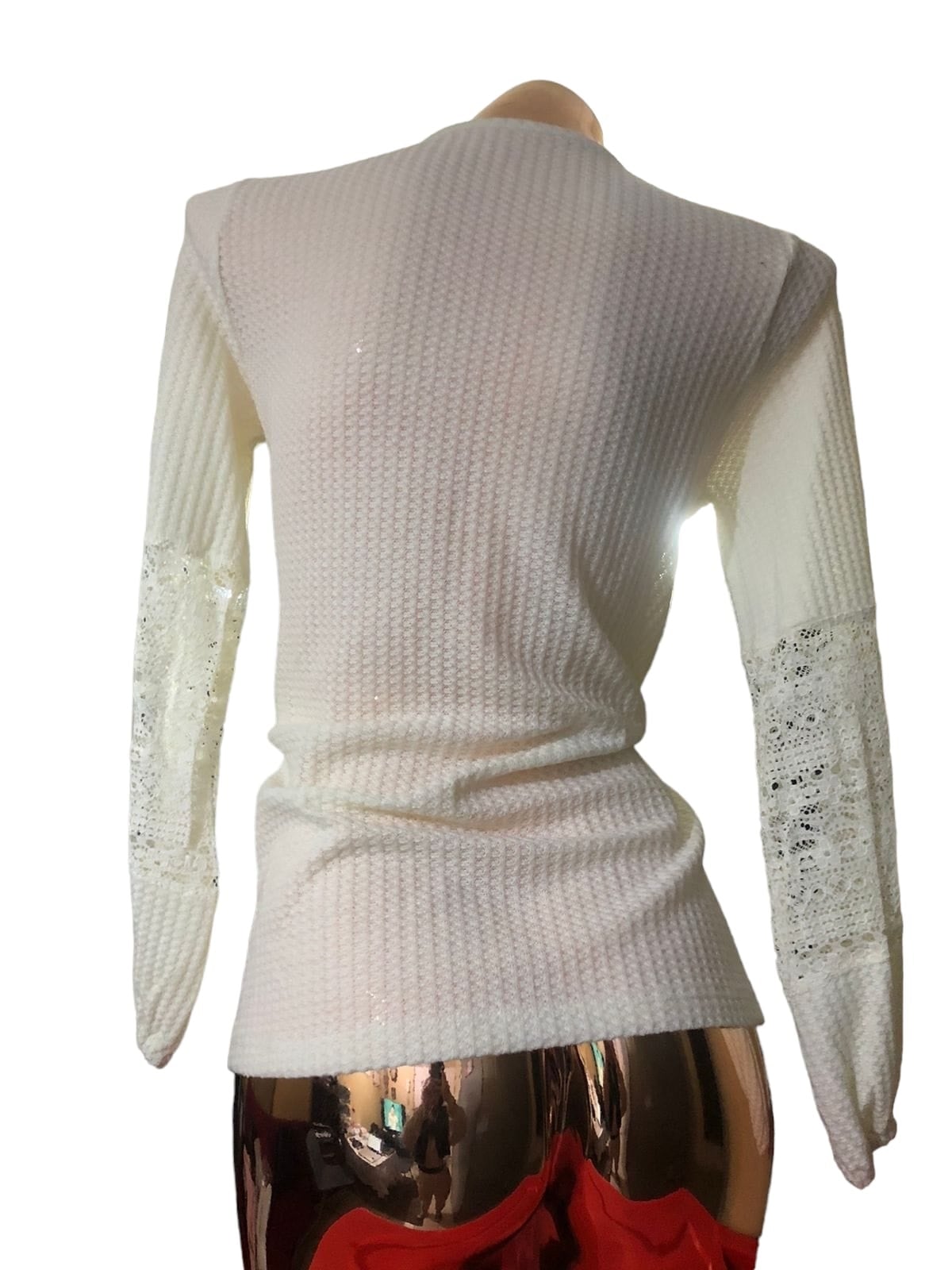 CALENTADOR MUJER VICALLY FASHION JERSEY MANGA LARGA CON ENCAJE - 2