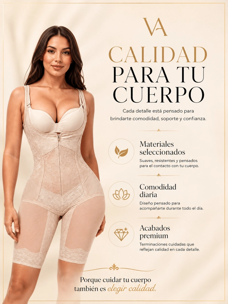 FAJA MUJER VICALLY FASHION MODELADORA Y REDUCTOR LEVANTA GLÚTEOS CON ENCAJE - 5