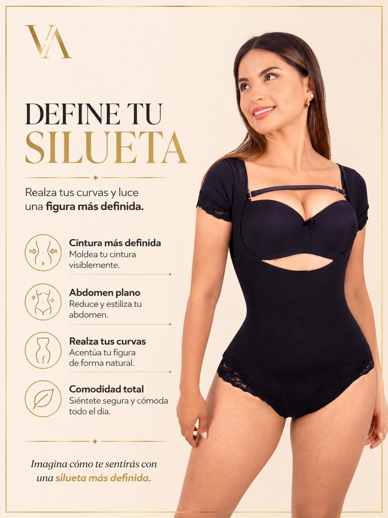 FAJA BODY MUJER PREMIUM MANGA CORTA MODA KING ORIGINALES - 4