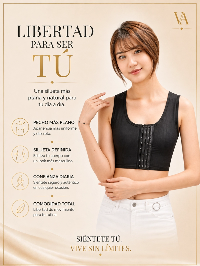 FAJA MUJER VICALLY FASHION BINDER TRANS CHALECO DE COMPRESION DE PECHOS - 4