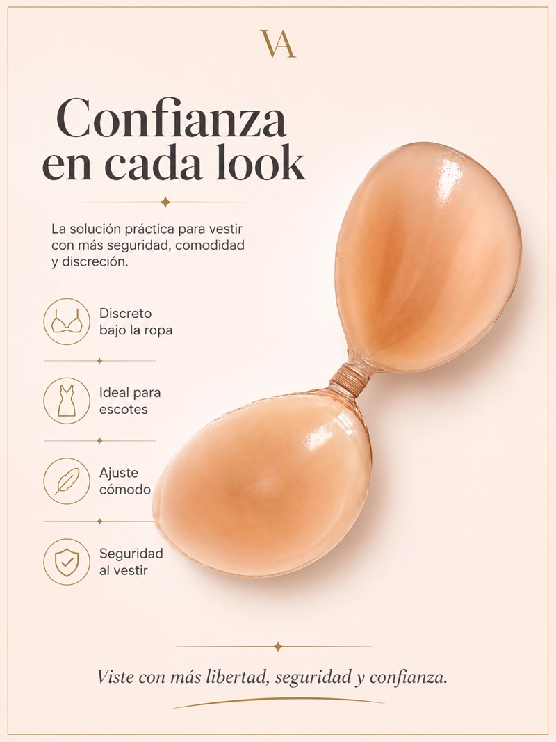 SOSTÉN INVISIBLE DE SILICONA SIN TIRANTES, EFECTO RELLENO - 5
