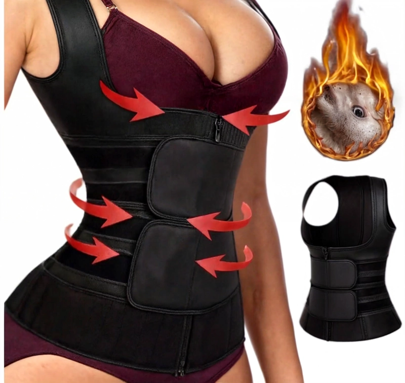 FAJA MUJER VICALLY FASHION DE NEOPRENO ENTRENADOR DE CINTURA TIPO CORSÉ CHALECO - 4
