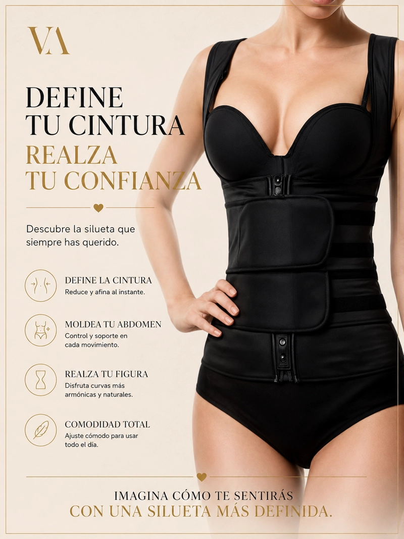 FAJA MUJER VICALLY FASHION DE NEOPRENO ENTRENADOR DE CINTURA TIPO CORSÉ CHALECO - 5