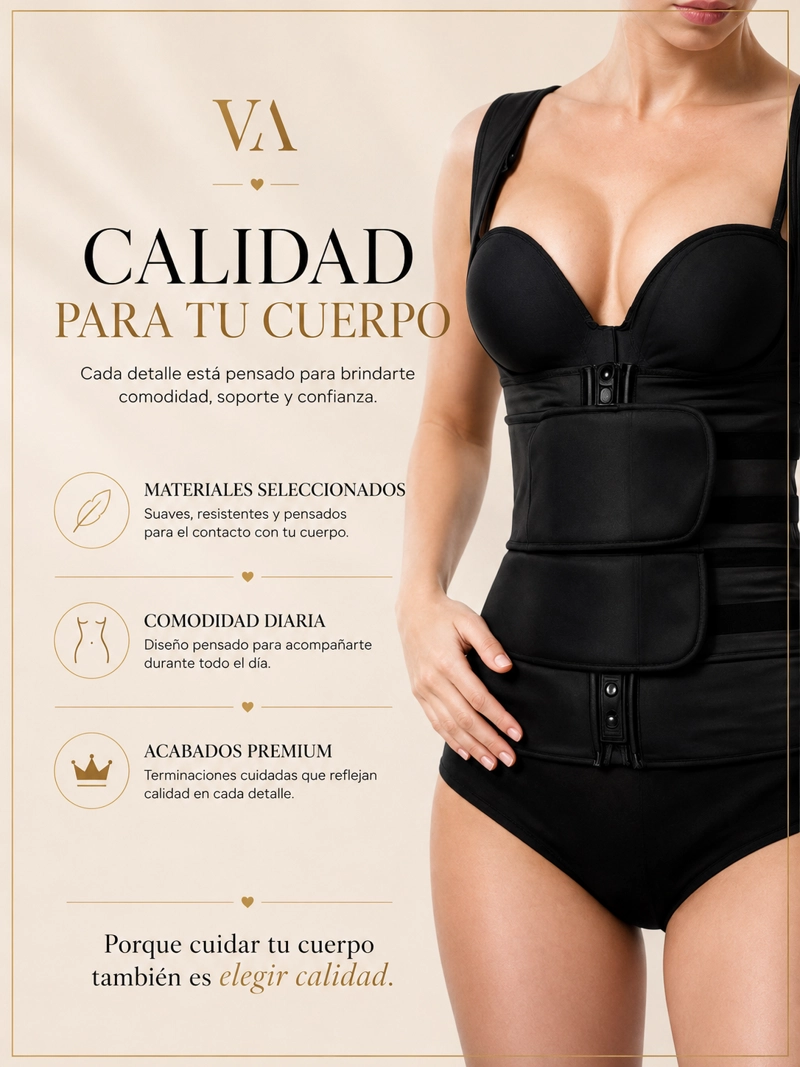 FAJA MUJER VICALLY FASHION DE NEOPRENO ENTRENADOR DE CINTURA TIPO CORSÉ CHALECO - 7