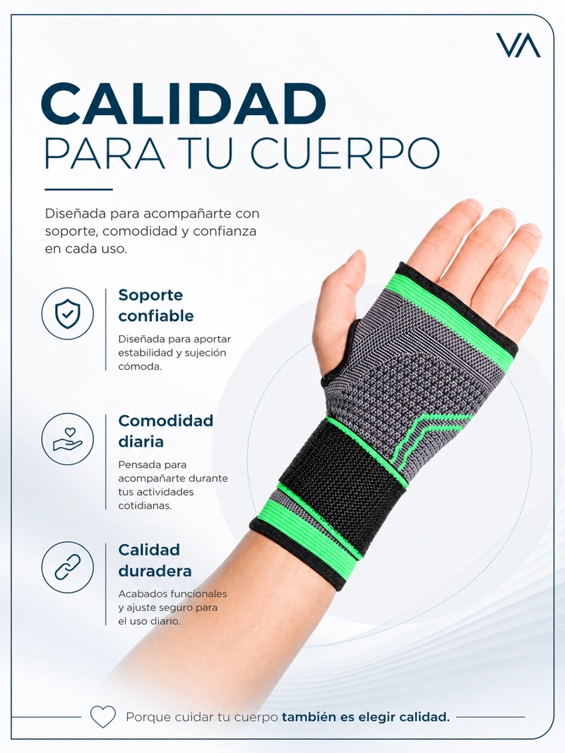VENDA MUÑEQUERA ELASTICA ORTOPEDICA COMPRESIÓN MUÑECA MANO - 7