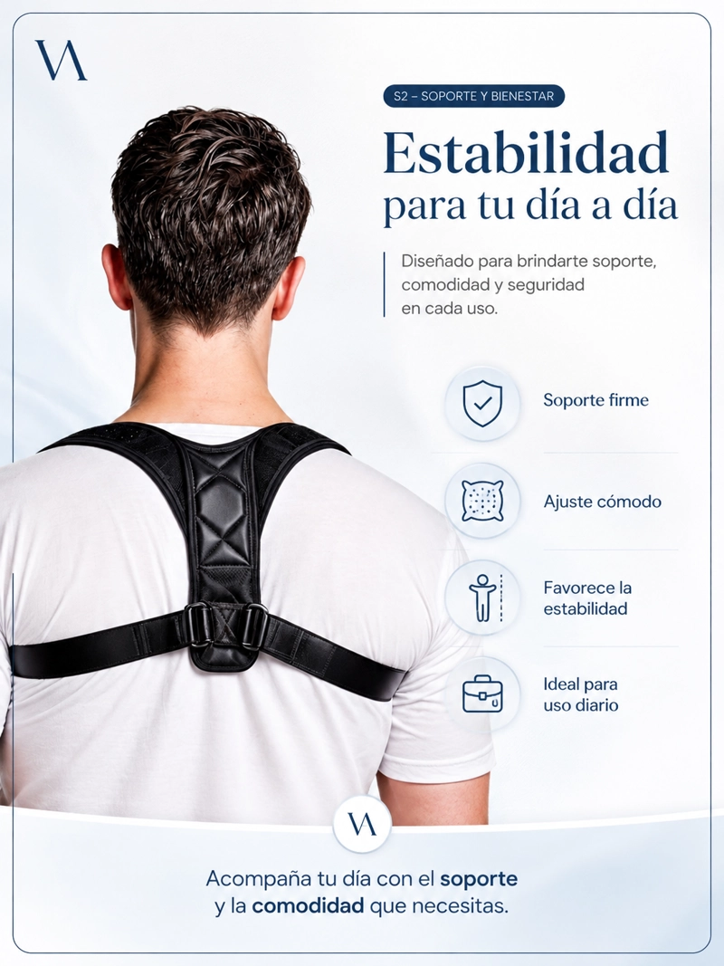 CORRECTOR VICALLY FASHION POSTURA ESPALDA ACOLCHADA UNISEX AJUSTABLE - 7