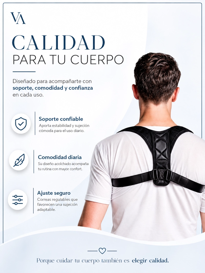 CORRECTOR VICALLY FASHION POSTURA ESPALDA ACOLCHADA UNISEX AJUSTABLE - 9