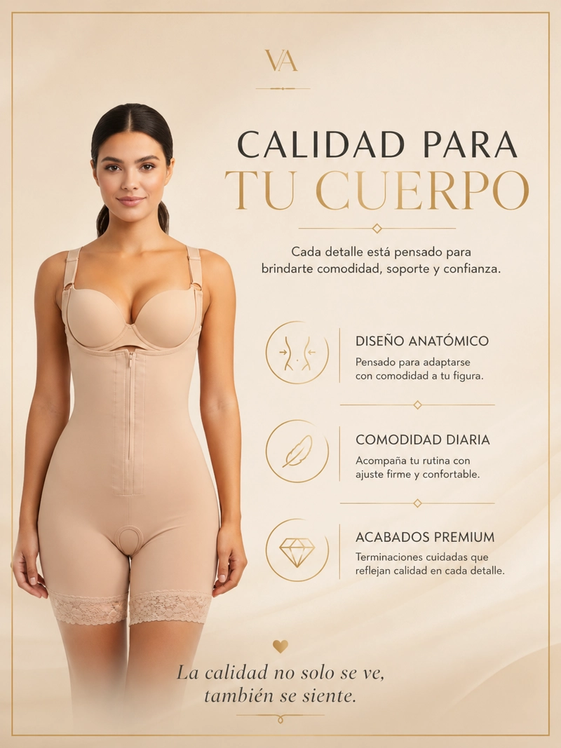 FAJA ESTILO COLOMBIANA DE ALTA COMPRESIÓN CON ENCAJE EN PIERNAS - 5