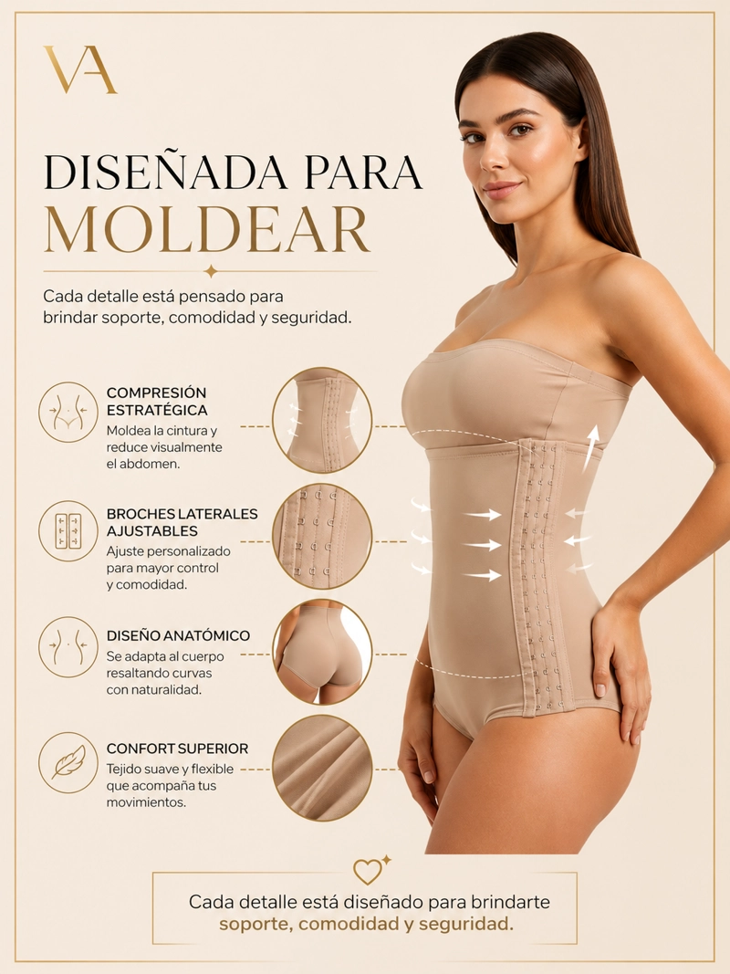 FAJA MODELADORA DE CINTURA Y ABDOMEN CON BROCHES AL COSTADO - 5