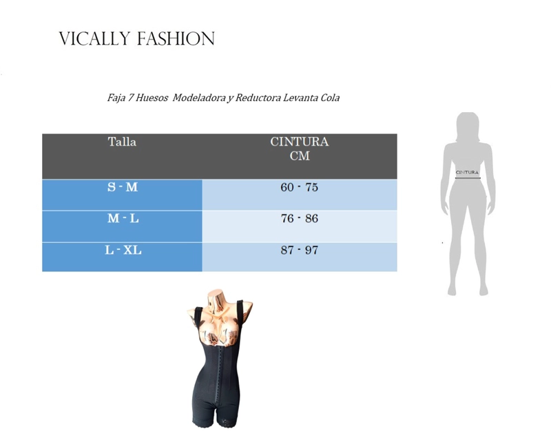 FAJA MUJER VICALLY FASHION 7 HUESOS MODELADORA Y REDUCTORA LEVANTA COLA - 6