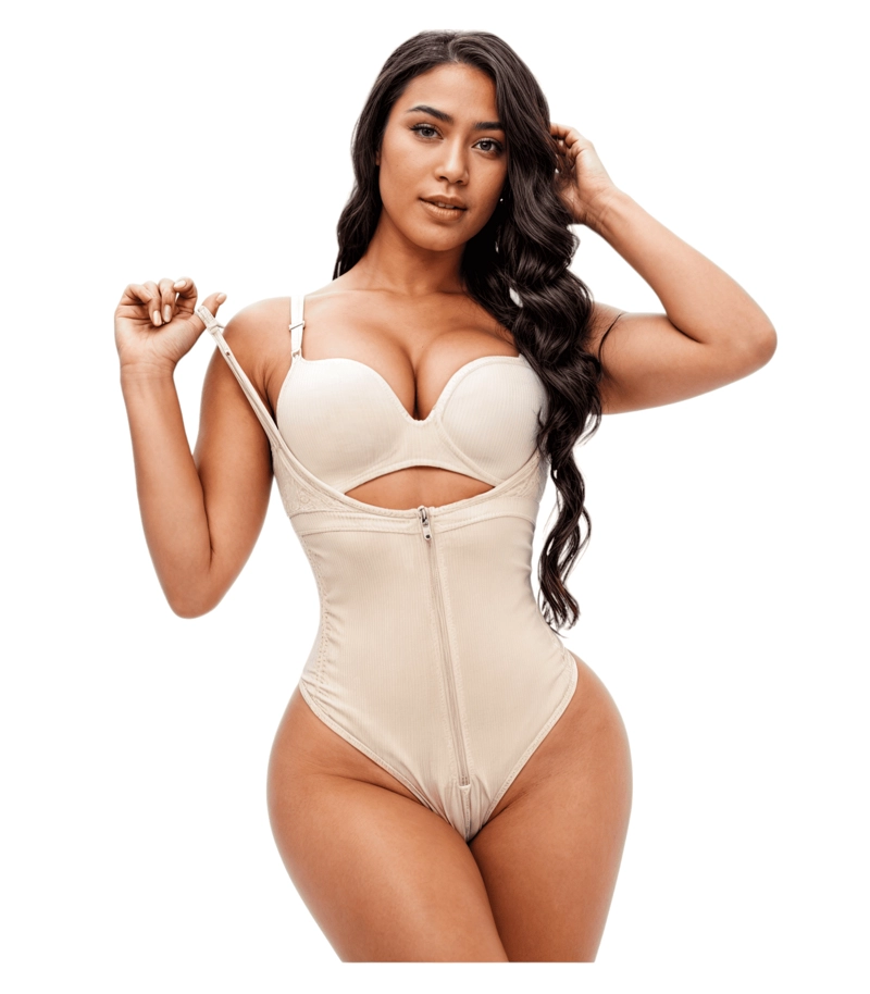 FAJA BODY MUJER VICALLY FASHION ESTILO COLOMBIANA CON CREMALLERA ALTA COMPRESION - 1
