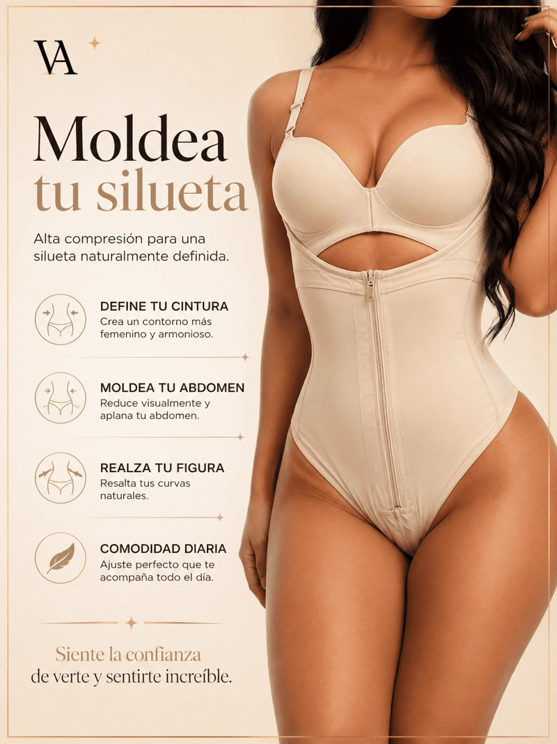 FAJA BODY MUJER VICALLY FASHION ESTILO COLOMBIANA CON CREMALLERA ALTA COMPRESION - 4