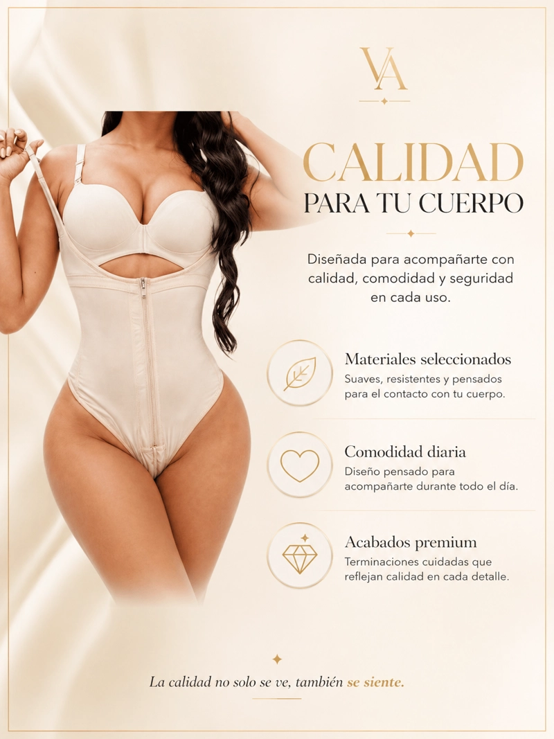 FAJA BODY MUJER VICALLY FASHION ESTILO COLOMBIANA CON CREMALLERA ALTA COMPRESION - 6