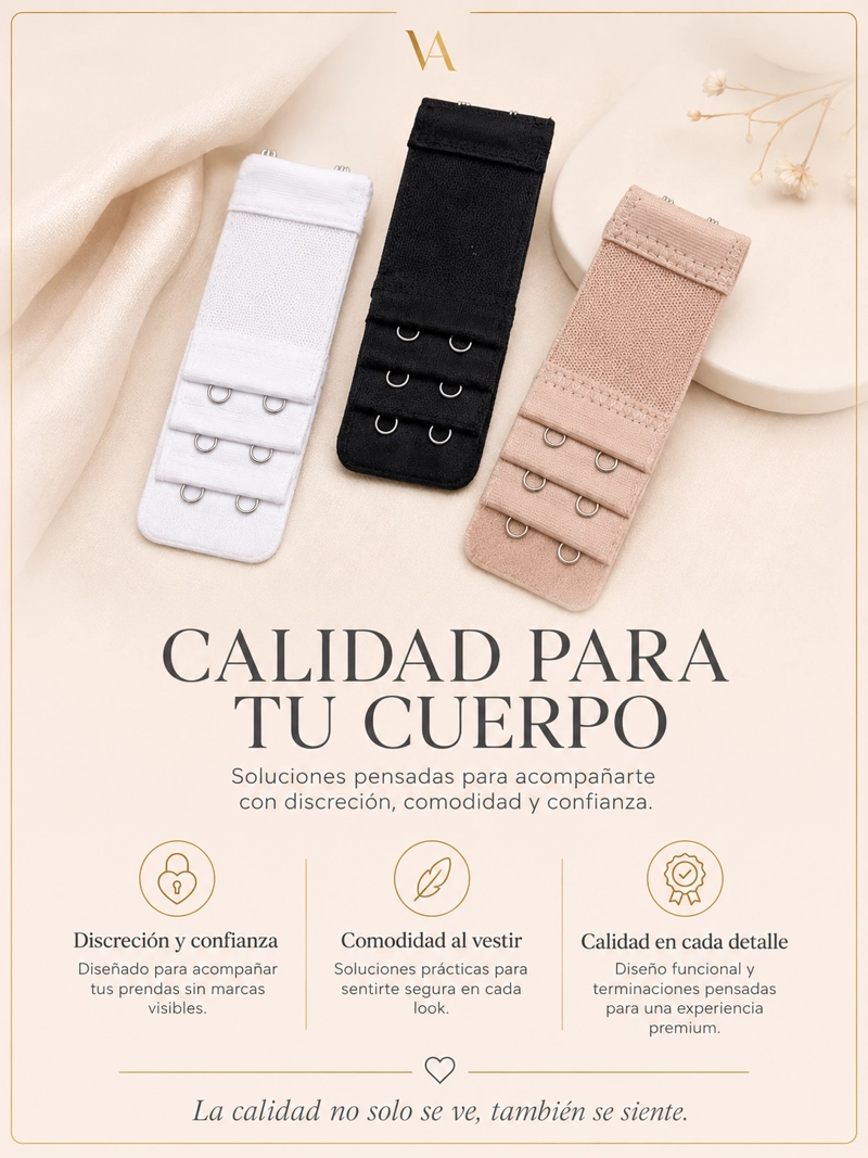 PACK X3 EXTENSORES PARA SOSTÉN MUJER VICALLY FASHION EXTENSORES 2 BROCHES - 7