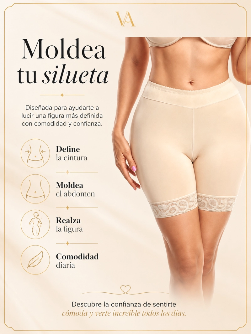 FAJA SHORT CON VARILLAS Y SILICONA ANTIDESLIZANTE LEVANTA COLA - 3