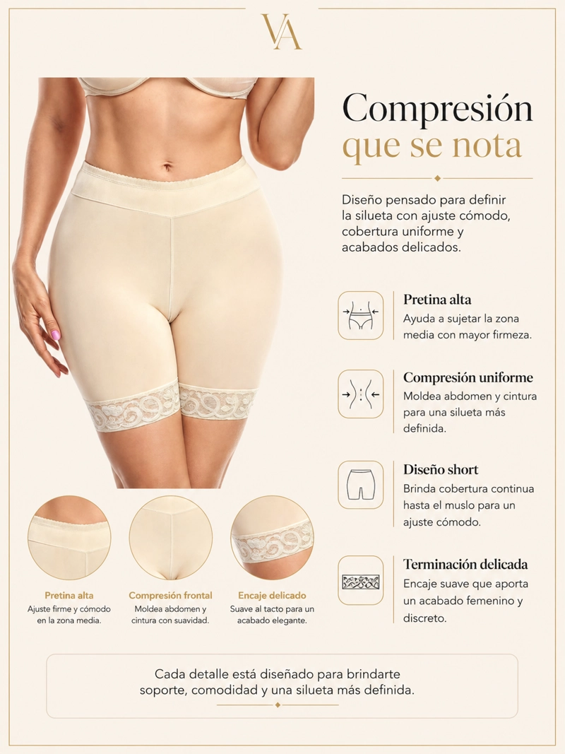 FAJA SHORT CON VARILLAS Y SILICONA ANTIDESLIZANTE LEVANTA COLA - 4