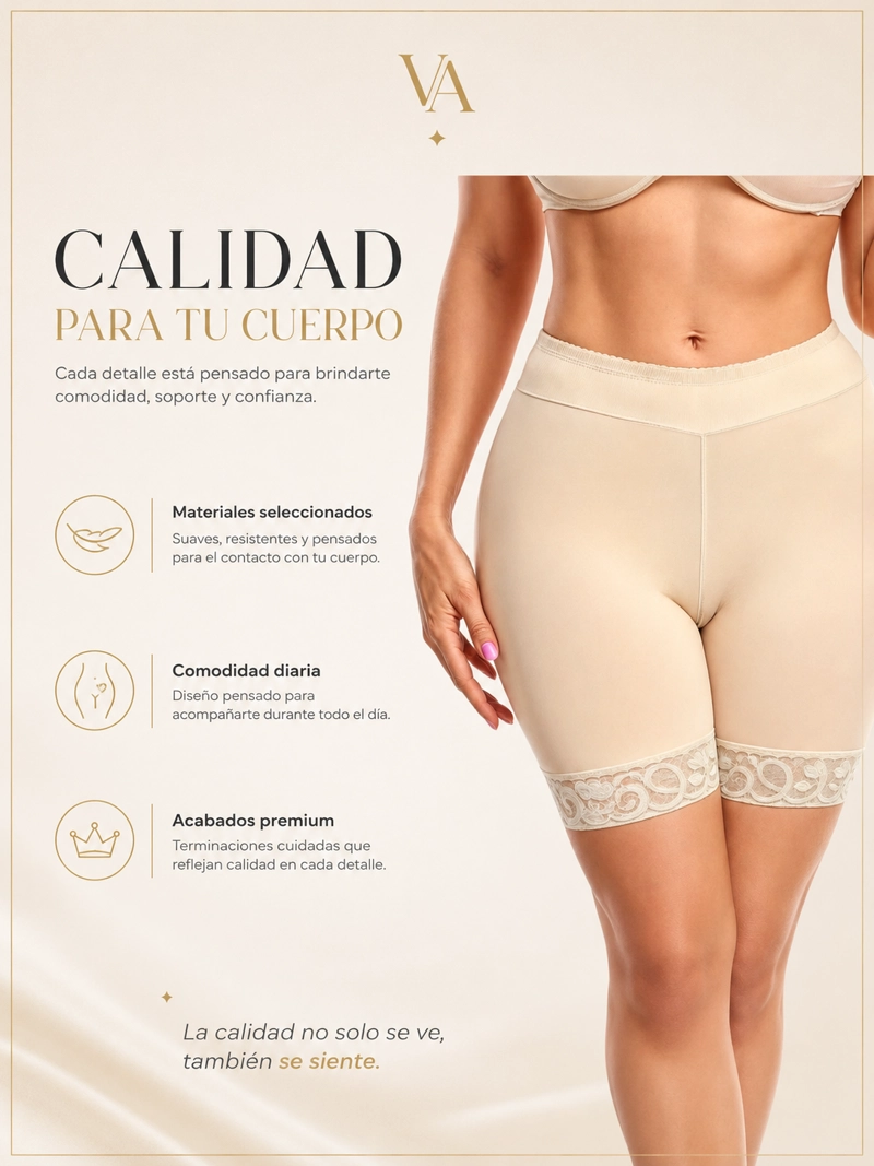 FAJA SHORT CON VARILLAS Y SILICONA ANTIDESLIZANTE LEVANTA COLA - 5