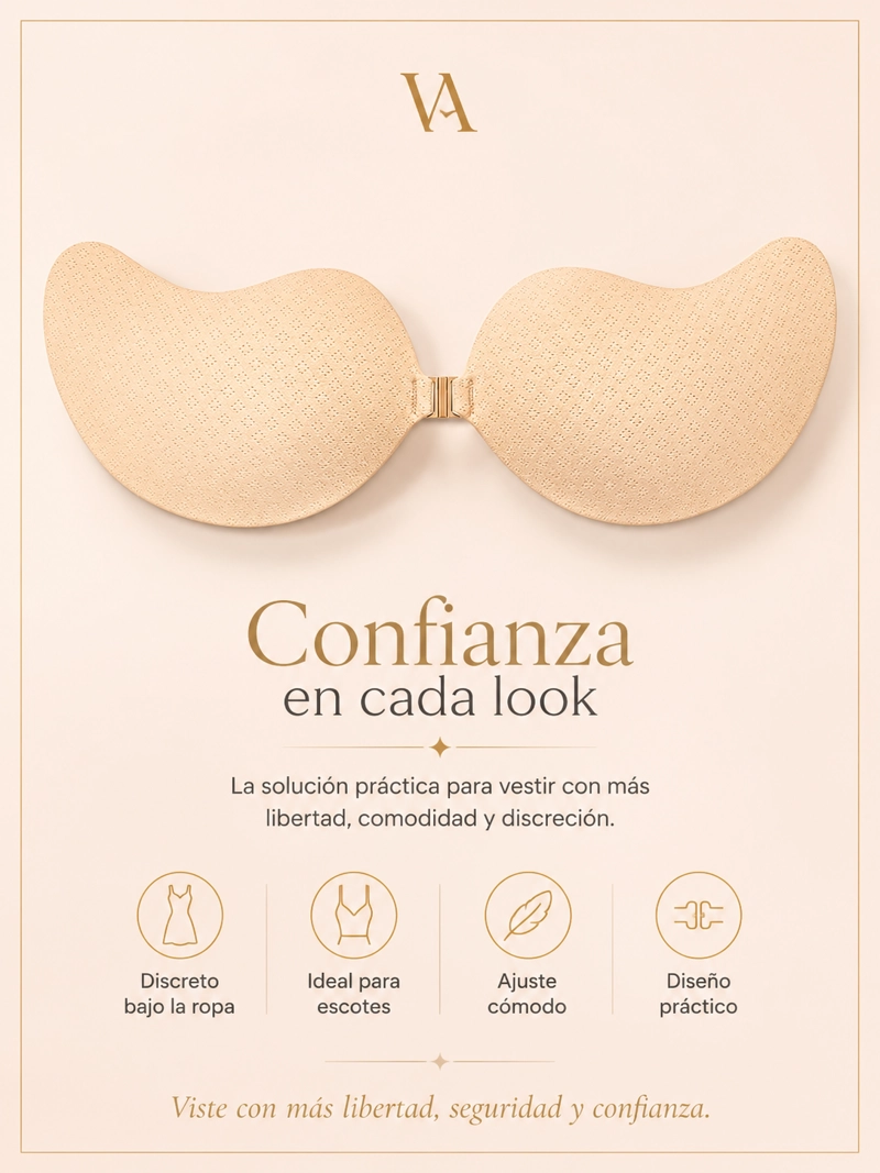 SOSTÉN MUJER VICALLY FASHION ADHERIBLE KISS BRA INVISIBLE FORMA DE MARIPOSA - 10