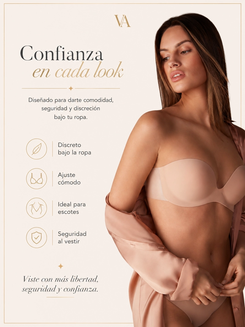 SOSTEN MUJER VICALLY FASHION INVISIBLE PUSH UP INVISIBLE BRA CON PUSH UP - 4