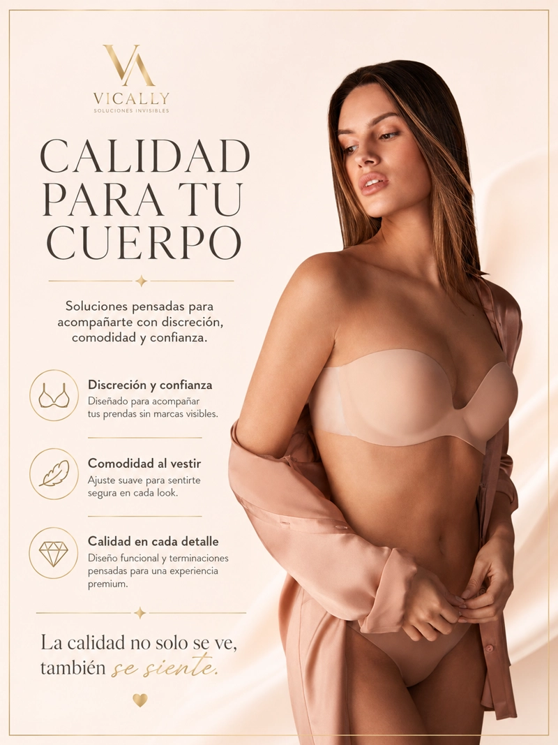 SOSTEN MUJER VICALLY FASHION INVISIBLE PUSH UP INVISIBLE BRA CON PUSH UP - 6