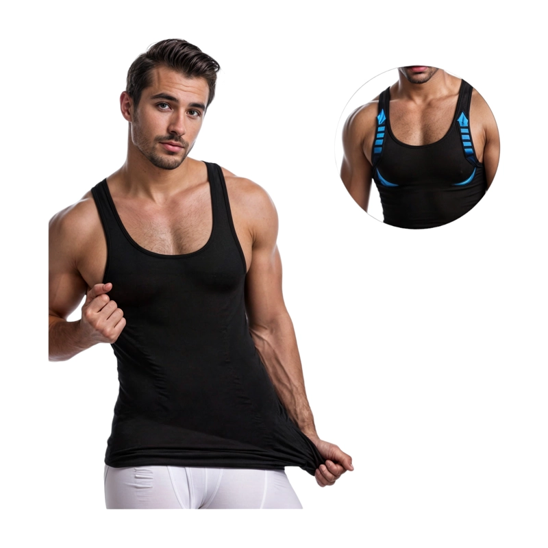 CAMISETA POLERA FAJA REDUCTORA COMPRESORA MODELADORA HOMBRE - 5