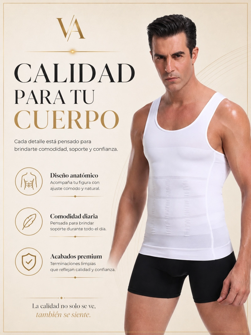 CAMISETA POLERA FAJA REDUCTORA COMPRESORA MODELADORA HOMBRE - 8
